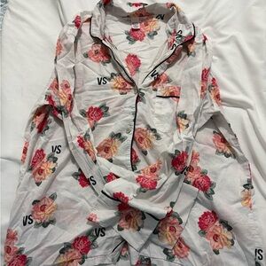 Victoria's Secret Rose Print Pajama Top